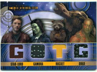 2014 Guardians Of The Galaxy Cosmic Strings Team Quad Memorabilia Costume Card