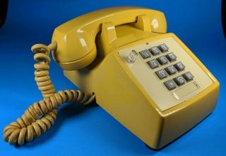 Vintage Rare Exotic 2 - Line 2510f Western Electric Pushbutton Yellow Phone Rare