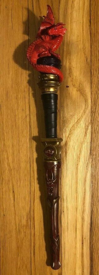 Black Red Magiquest Wand W Red Dragon Topper Great Wolf Lodge 2007 Batteries