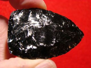 South East Oregon.  Rounded Triangular Blade - Black Obsidia