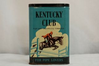 Vintage Kentucky Club Vertical Pocket Tobacco Tin