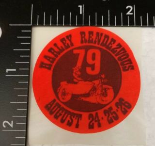 1979 Harley Rendezvous Paper Sticker Vintage First Year Of Harley Rendezvous