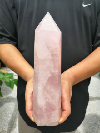Natural Rose Quartz Crystal Obelisk Pink Crystal Pillars Healing 2.  32lb