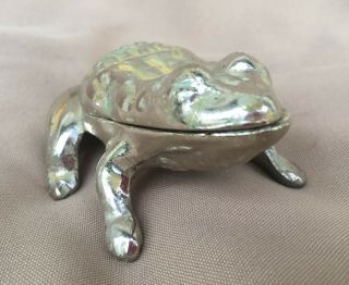 Vintage Pointer Stoves And Ranges Figural Frog Advertising Match Holder Safe