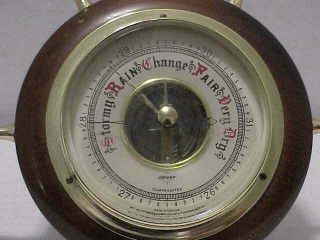Vintage Swift Ships Wheel Desktop/Wall Mount Barometer Made In England 2