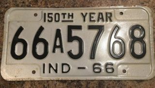 Indiana 1066 License Plate 150 Year 66a5768 - Shape