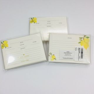 Kate Spade York Pretty Pantry Recipe Card Refills 3 (40) Lemons