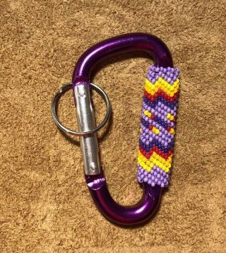 Colored Native American Lakota Sioux Beaded Clip Keychain