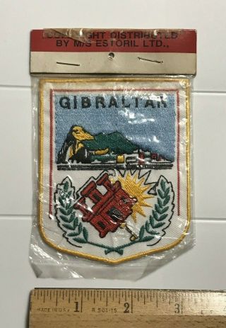 Nip Vintage Gibraltar The Rock Spain Uk Territory Crest Embroidered Patch Badge