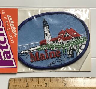 Nip Maine Atlantic Seaboard Coast Lighthouse Souvenir Embroidered Voyager Patch