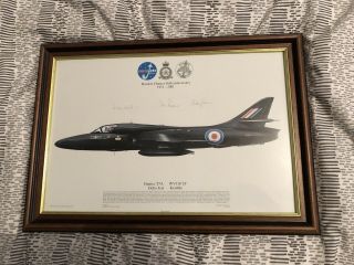 Squadron Prints Hawker Hunter T.  7 Black Arrows Wv318 Signed Framed