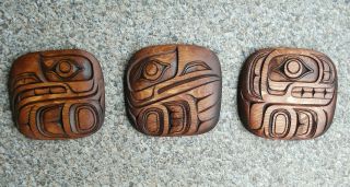 Northwest Coast Native Art Dawson Whale,  Raven and Sea Eagle carvings 2