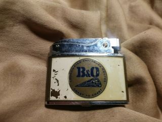 Vintage Advertising Flat Lighter Baltimore & Ohio B&o Railroad Trailer Service