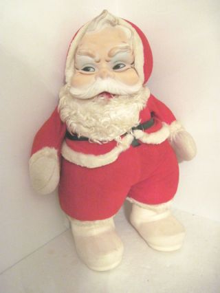 Rushton Chubby Vintage Santa With Rubber Face And Boots - Plush Stuffed