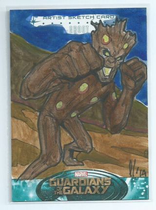 2014 Guardians Of The Galaxy Sketch Character 94 Groot Lee Lightfoot