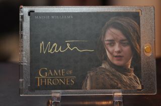 Game Of Thrones Valyrian Steel Gold Autograph Card Maisie Williams As Arya Stark