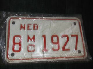 Antique Nebraska Motorcycle License Plate