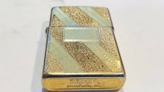 Zippo Cigarette Lighter 1980 Shimmer - Golden Elegance - Gold Plated Flint