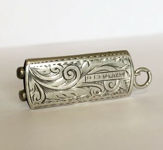 Antique Edwardian 925 Solid Silver Cigar Cutter - Birmingham 1904 / William Vale
