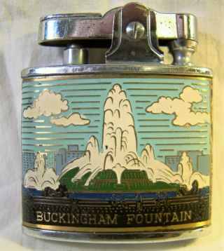 Vintage Marbo - Lite Chicago Wrigley Building Buckingham Fountain Lighter Sparking