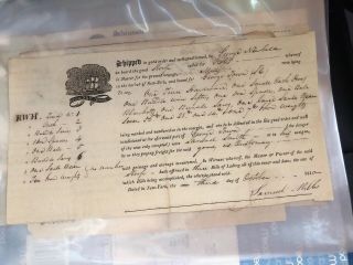 Document Early 1800s Colonial American Waybills Commercial