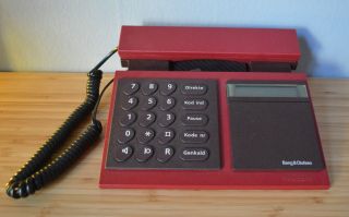 1986 B&o Bang & Olufsen Beocom 2000 Danish Design Burgundy Brown Telephone