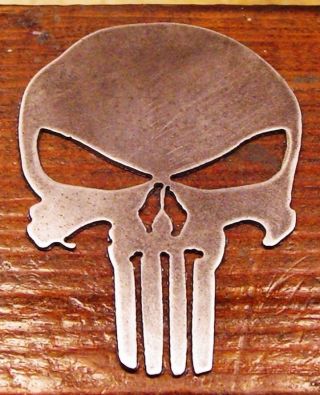 Metal Punisher Skull Real Metal Art 6 " High