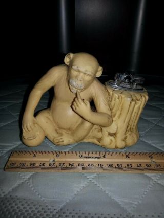 Vintage Mid Century Prince Celluloid Resin Monkey Table Lighter Chimp B&g Byo