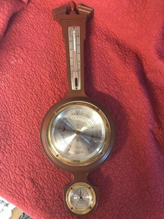 Vintage Taylor Wood Banjo Weather Station Barometer Thermometer Humidity,