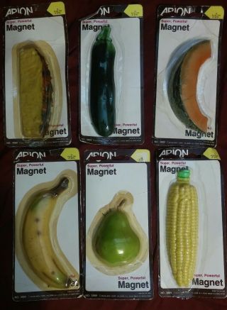 Arjon Vintage Fridge Magnet Corn Banana Pear Pineapple Zucchini Melon Fake Food