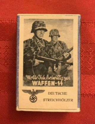 Rare Vintage German Waffen Ss Matchbox.  Soldiers Morale Booster.  Great History.