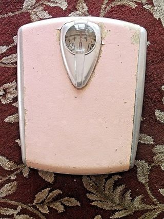 Vintage Pink And Shabby Deco Look Borg Bathroom Scale -