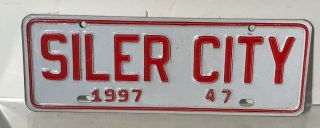 Siler City North Carolina City License Plate Tag 1997 47