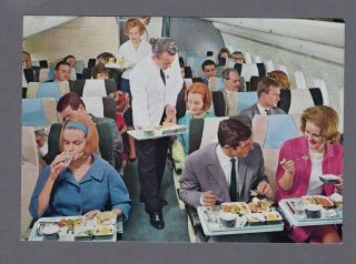 Boac Vickers Vc10 Interior Cabin Image Vintage Airline Issue Postcard B.  O.  A.  C.