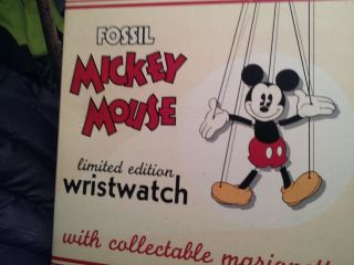 Mickey Mouse Fossil Watch W Marionette Limited 4820/5000 Needs Battery