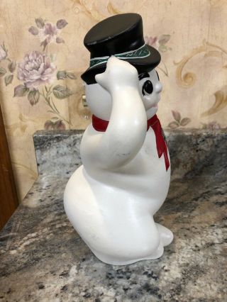 Vintage Christmas Atlantic Mold Ceramic Hand Painted 10 1/2” Snowman Candy Cane 5