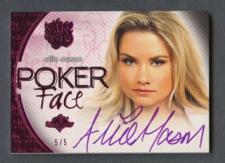 2015 Benchwarmer Pink Foil Sin City Poker Face Allie Mason Auto 5/5