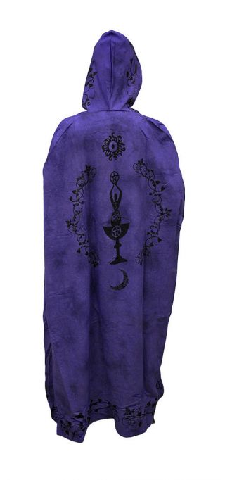 Goddess Cloak Purple & Black Pagan Wicca Ritual Robe Norse