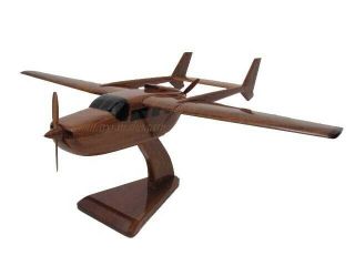 Cessna 337 Skymaster Mahogany Wood Wooden Private Pilot Airplane Aviation Model