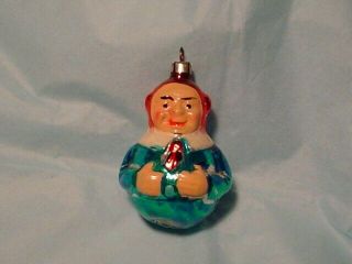 Antique Great Personality Glass Christmas Tree Ornament Roly Poly Vintage German