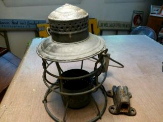 Antique Rail Road Lantern With Bracket