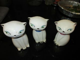 Vintage 1958 Holt Howard Colectible Kitty Cat Set Of 3 Shakers