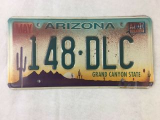 Arizona Vintage License Plate Named " 148.  Dlc " Rare Licence