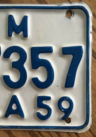 1959 Alabama Motorcycle License Plate 7357 2