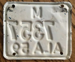 1959 Alabama Motorcycle License Plate 7357 4