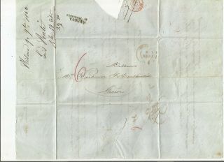 Stampless Folded Letter: 1844 Florence,  Italy To Switzerland