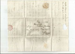 Stampless Folded Letter: 1817 Livorno,  Italy Black Sl