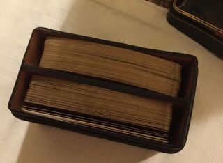 Vintage Italian Leather Dual Playing Card Box Case Ferd Piatnik and Sons,  Vienna 2
