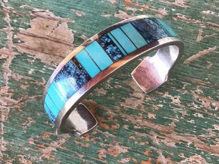 Ray Tracey Navajo Silver And Turquoise Bracelet N R
