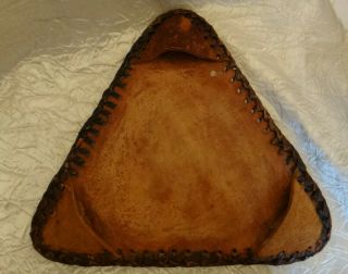 Vintage Hand Tooled Leather Tripod Stool Cover Only 5